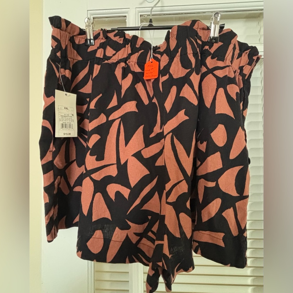 Black and Brown Patterned Shorts